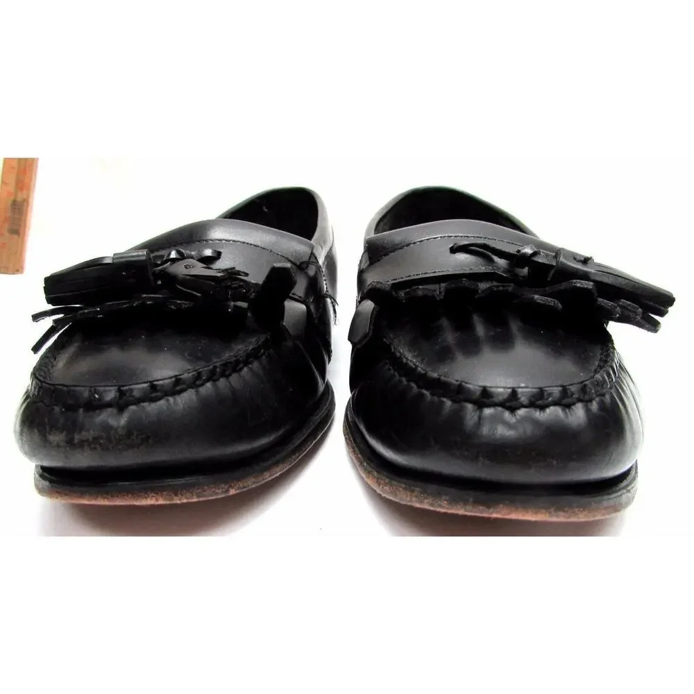 Cole Haan men's size 10 M loafers leather black dress shoes tassels